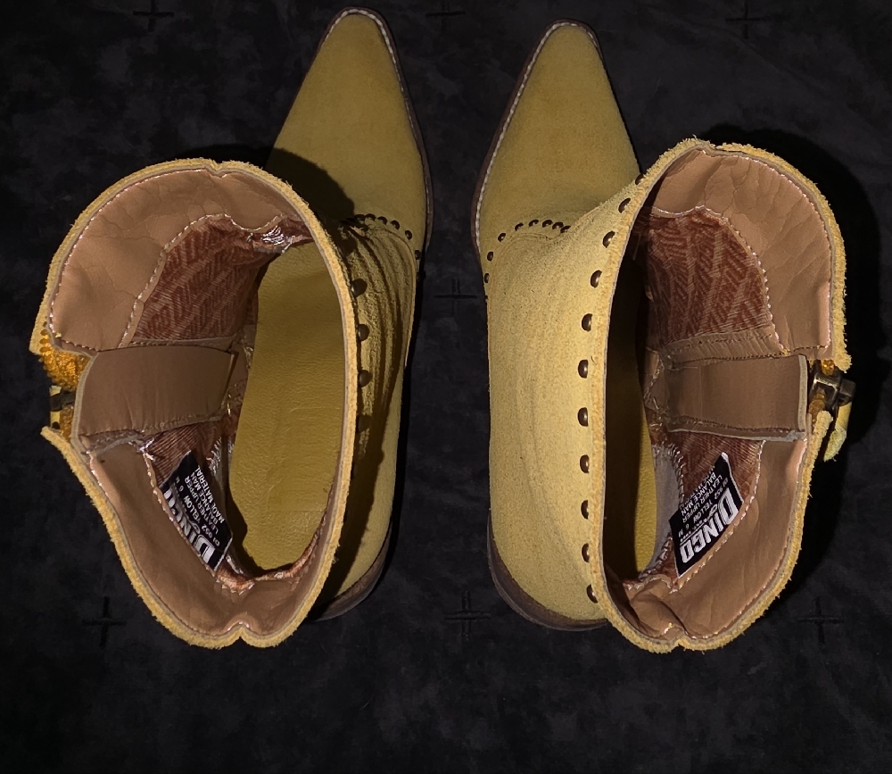 Dingo Mustard Ankle Boots with Studded Detail - Picture 7 of 10